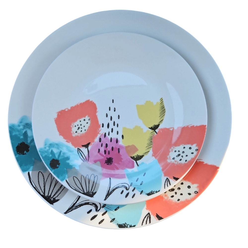 Orly Maison 10" Floral Dinner and 6" Salad Plates 4 each